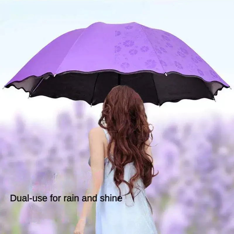 Blooming Flower Umbrella UV-Protective Parasol with Rain-Reveal Effect