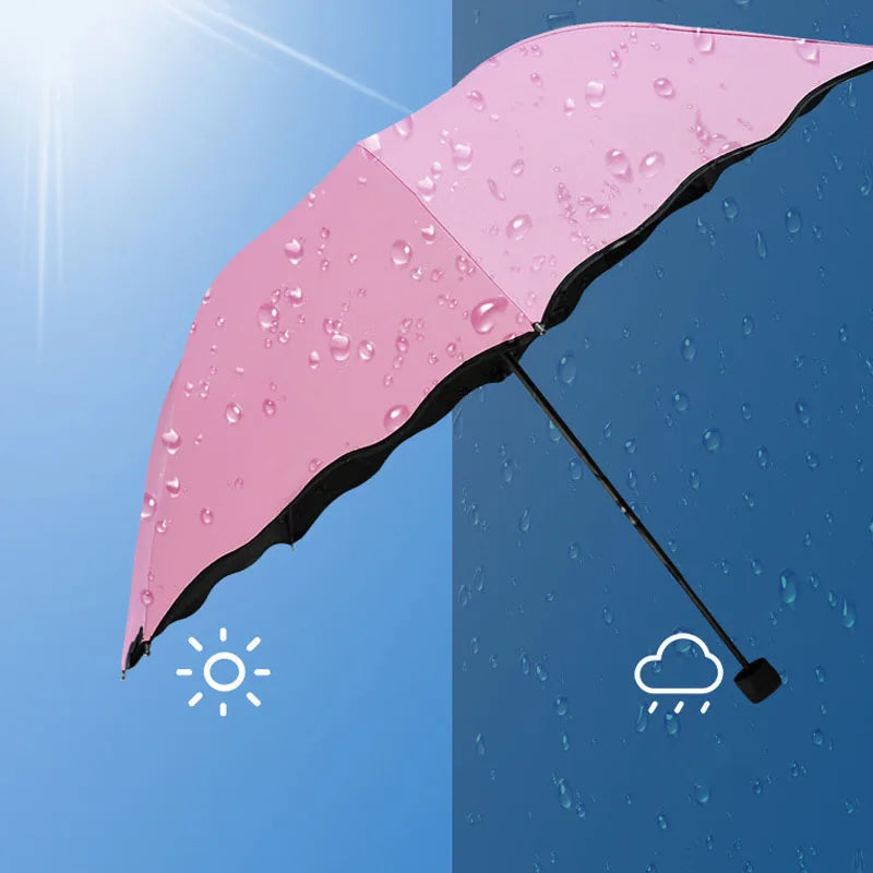 Blooming Flower Umbrella UV-Protective Parasol with Rain-Reveal Effect