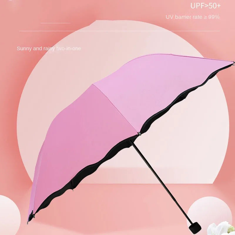 Blooming Flower Umbrella UV-Protective Parasol with Rain-Reveal Effect