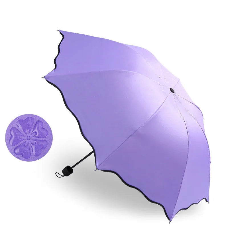 Blooming Flower Umbrella UV-Protective Parasol with Rain-Reveal Effect