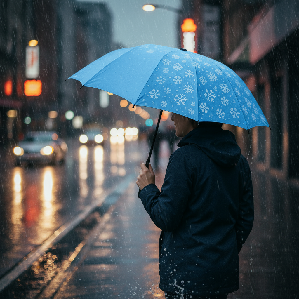 Lifestyle urbain sous la pluie