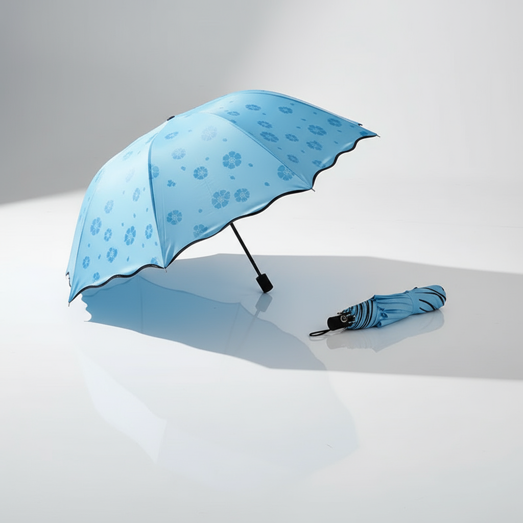 Blooming Flower Umbrella UV-Protective Parasol with Rain-Reveal Effect