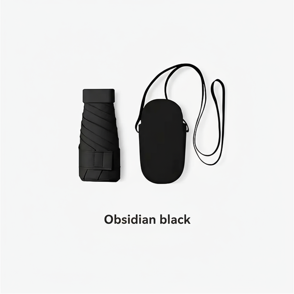 Parapluie Compact Black - Fermé avec Étui