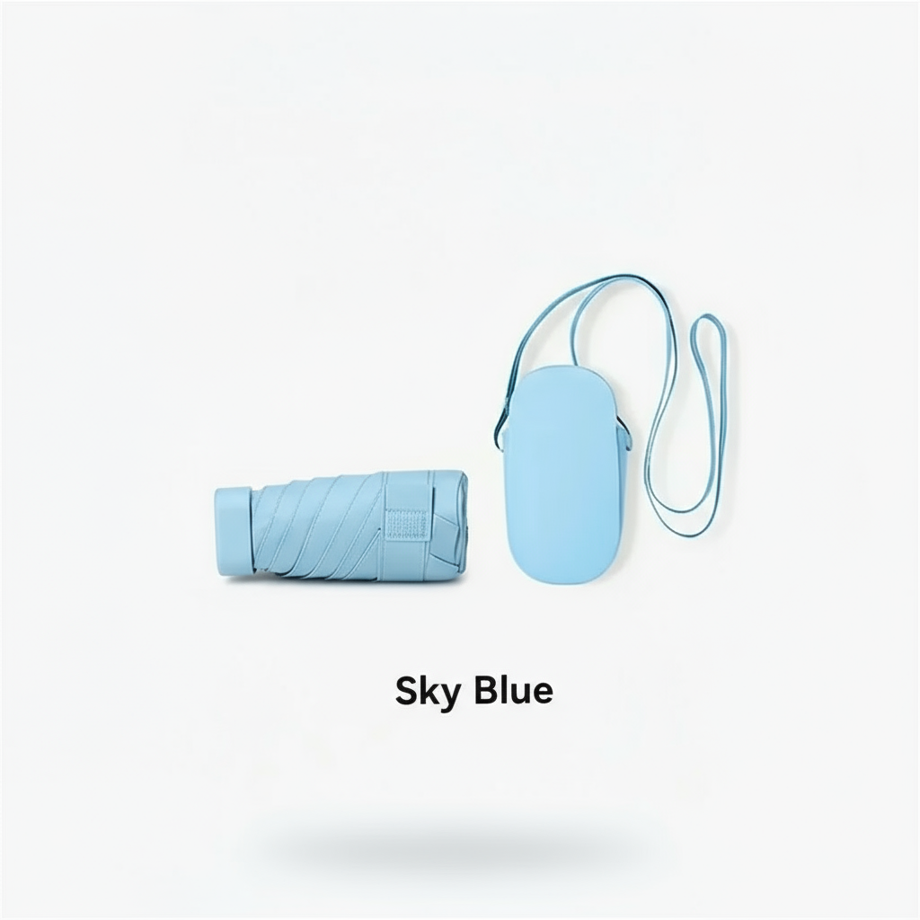 Parapluie Compact Sky Blue - Fermé avec Étui