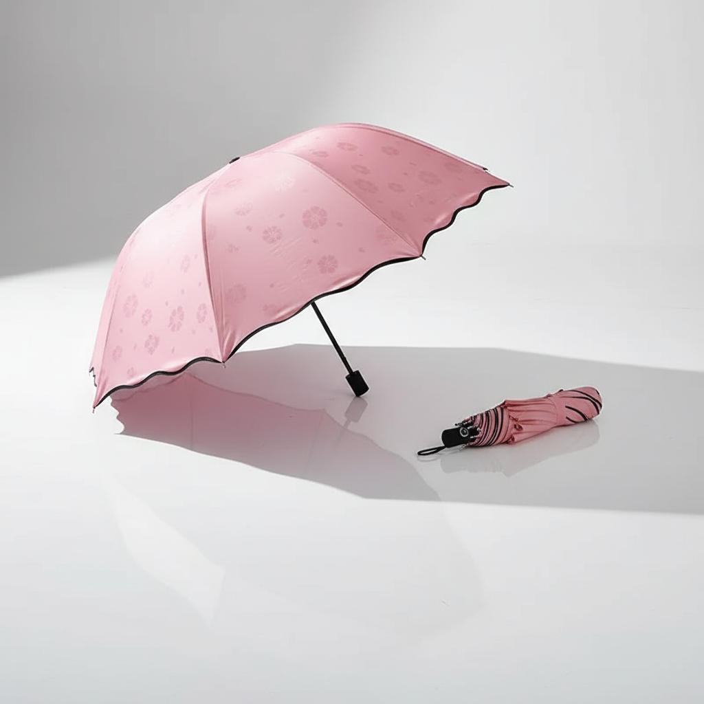Blooming Flower Umbrella UV-Protective Parasol with Rain-Reveal Effect