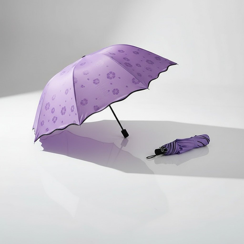 Blooming Flower Umbrella UV-Protective Parasol with Rain-Reveal Effect