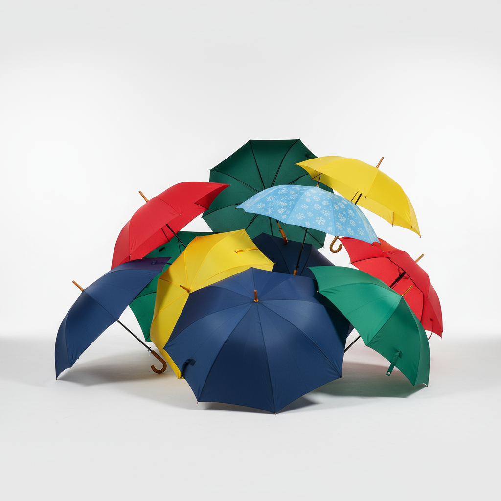 Parapluies en plusieurs couleurs