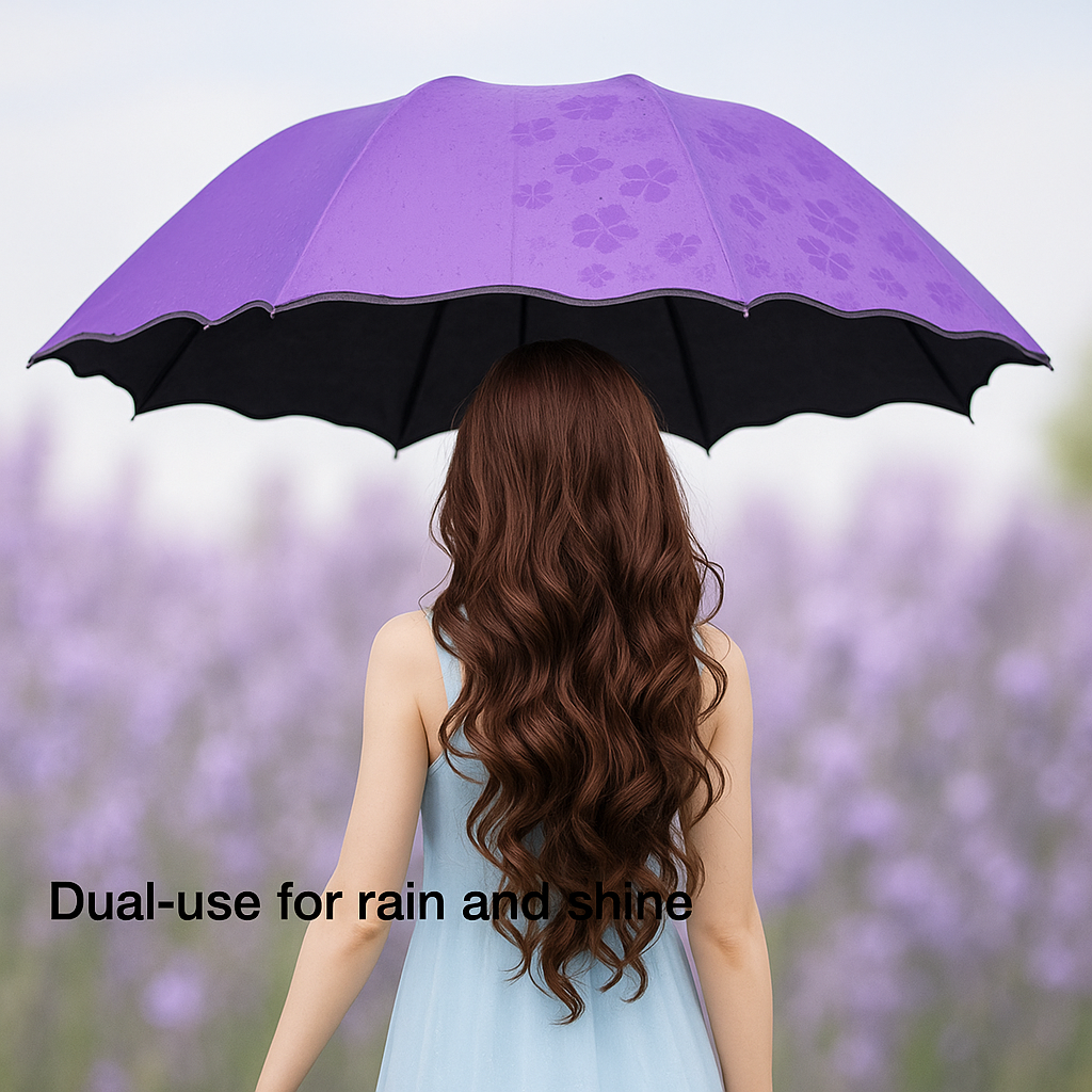 Blooming Flower Umbrella UV-Protective Parasol with Rain-Reveal Effect