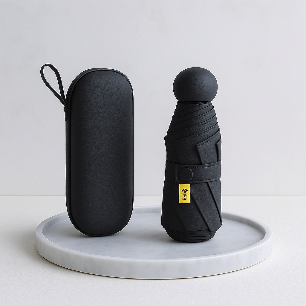 Aurora Compact Umbrella – Vinyl Coated with Capsule Case PRESTIGE-LUXE