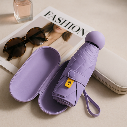 Aurora Compact Umbrella – Vinyl Coated with Capsule Case PRESTIGE-LUXE